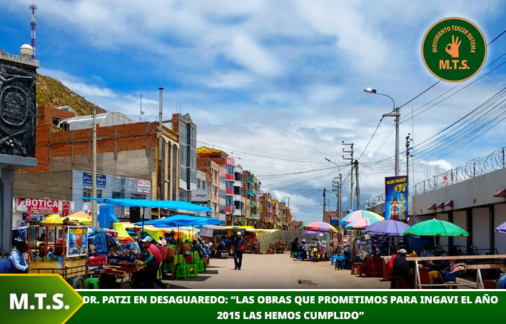 Dr. Patzi en Desaguaredo: “Las obras que prometimos para Ingavi el año 2015 las hemos cumplido”
