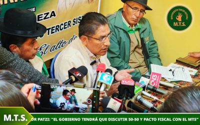 Dr Patzi: «El gobierno tendrá que discutir 50-50 y pacto fiscal con el M.T.S.»